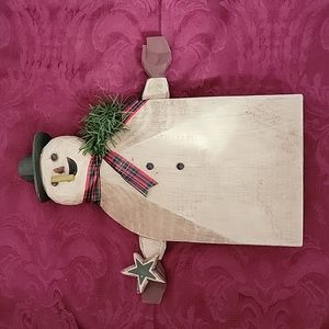 Chris Flesher "blockfolk" hand carved folkart snowman autographed 1992